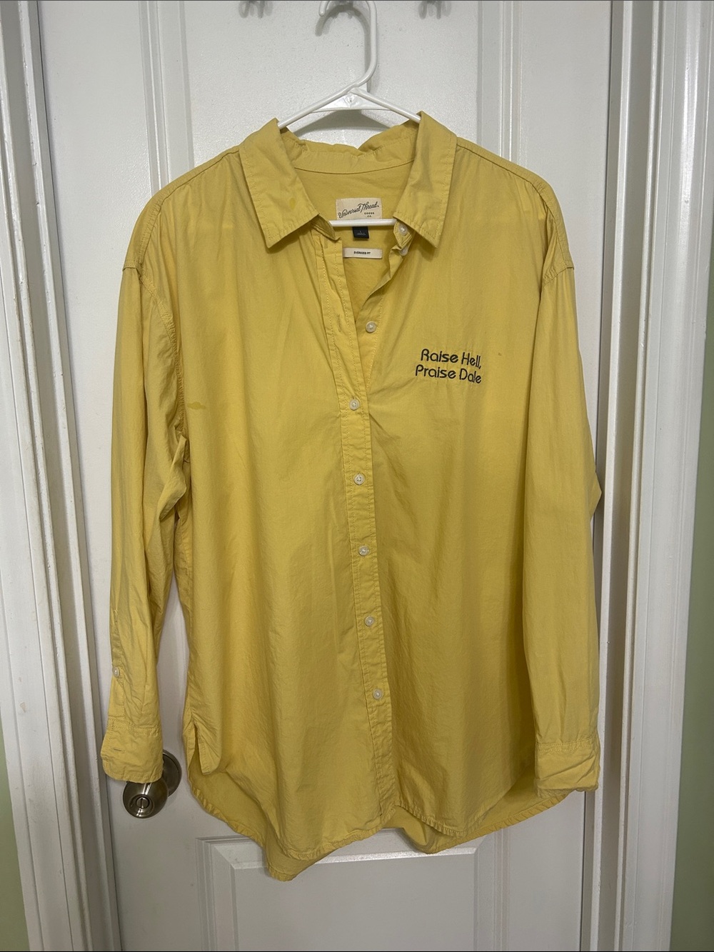 Universal Thread Yellow Oversized Button-Up Shirt Earnhardt raise hell nascar